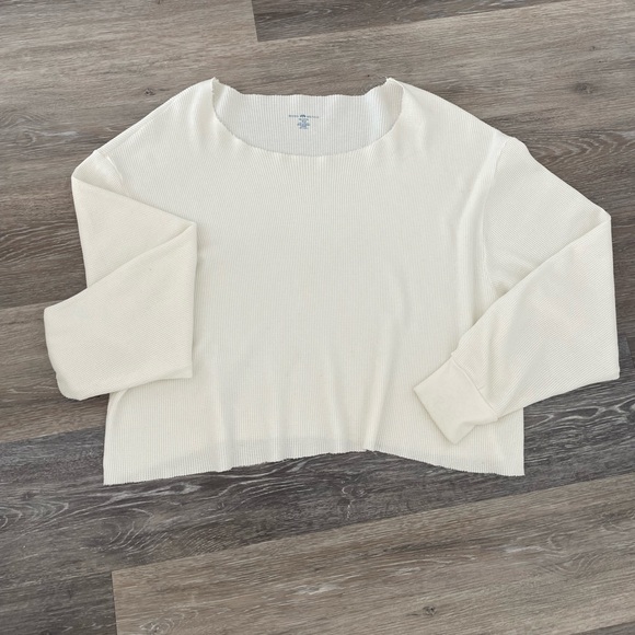 Brandy Melville Off The Shoulder Waffle Sweatshirt - Picture 1 of 3